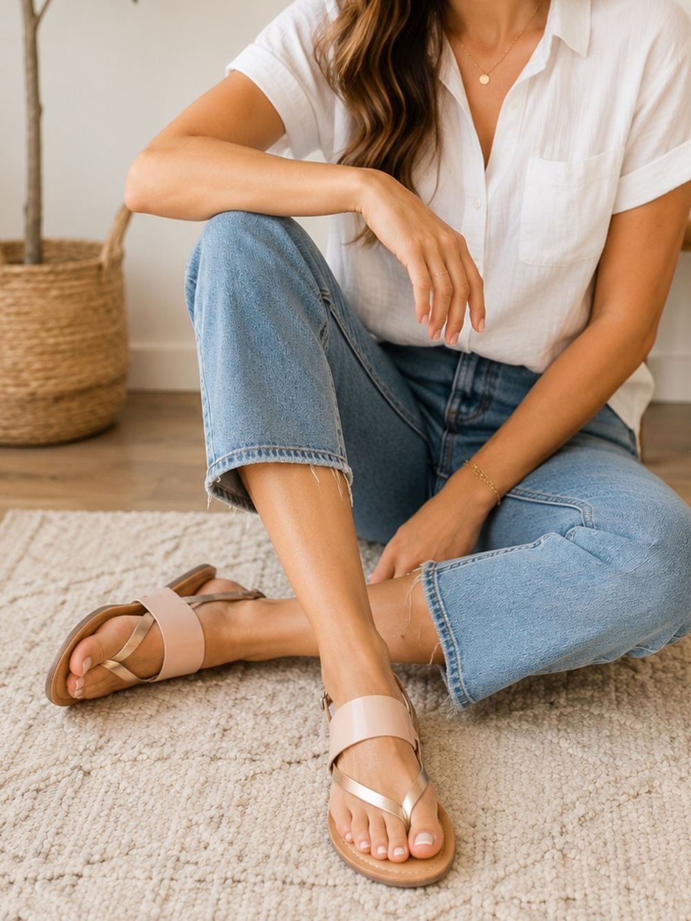 🌸 Madden Girl Blush and Rose Gold  Open-Toe Strap Sandals